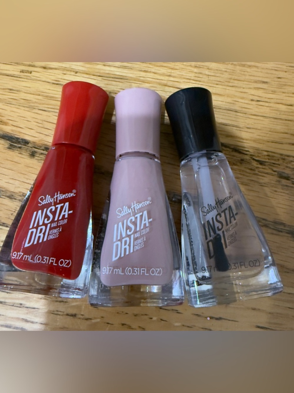 Sally Hansen Insta-Dri Nail Polish Set - Red, Nude, Clear